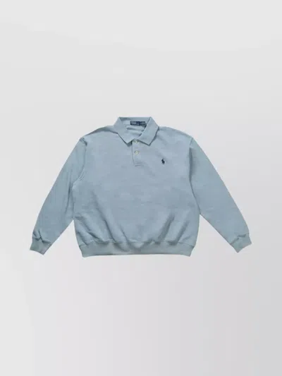 Ralph Lauren Knitwear Polo Collar Long Sleeves Sweatshirt In Gray