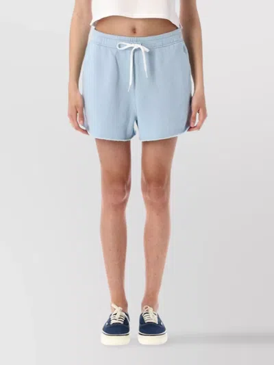 Ralph Lauren Cotton Shorts Frayed Hem In Blue