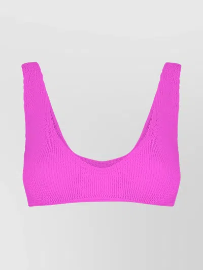 Mc2 Saint Barth Scoop Neckline Sleeveless Textured Fabric Lingerie In Pink