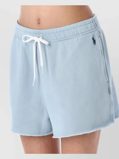 Ralph Lauren Cotton Shorts Frayed Hem In Blue