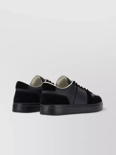 Hogan H-tv Smooth And Suede Leather Sneakers In Black