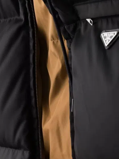 Prada Contrasting Lining Hooded Down Jacket