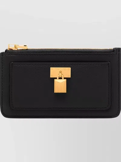 Tom Ford Zippered Card Holder Featuring Gold-tone Hardware