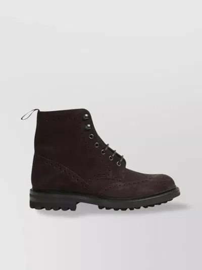 Church's Suede Ankle Boots Featuring Brogue Accents