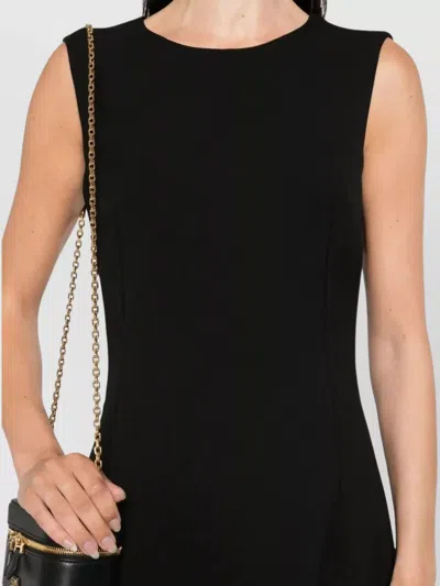 Dolce & Gabbana Leopard-print Lining Sleeveless Mini Dress Clothing In Black