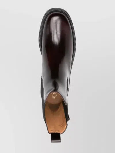 Tod's Smooth Leather Chelsea Boots Shoes In Red