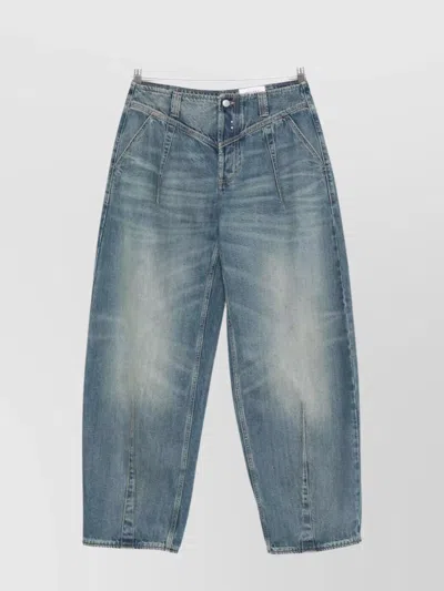 Alexander Mcqueen Wide-leg Denim Trousers Featuring Faded Effect