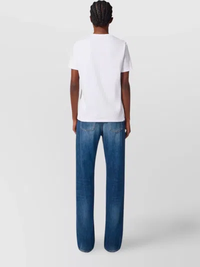 Elisabetta Franchi White Cotton Jersey T-shirt With Necklace Detail In White