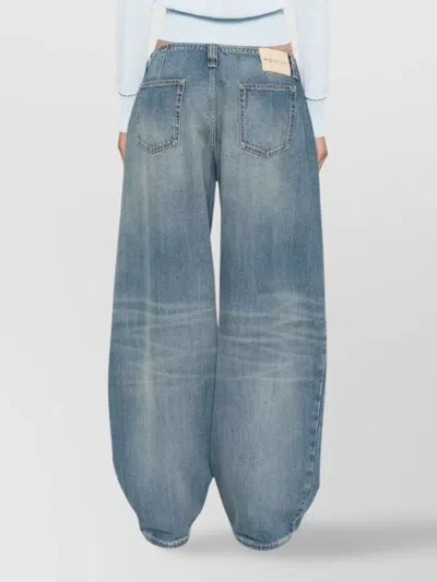 Alexander Mcqueen Wide-leg Denim Trousers Featuring Faded Effect