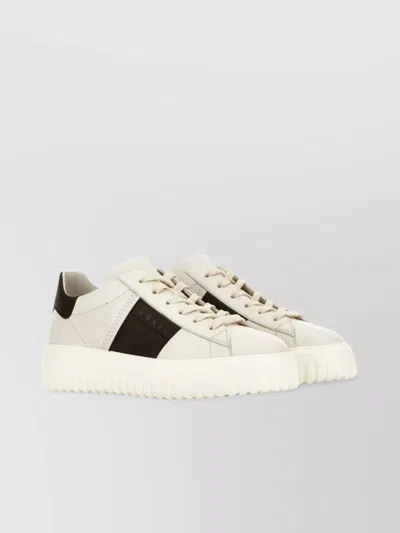 Hogan Sneakers Striped Panel Flat Sole