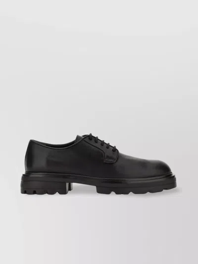 Hogan Chunky Sole Round Toe Derby Shoes In Black