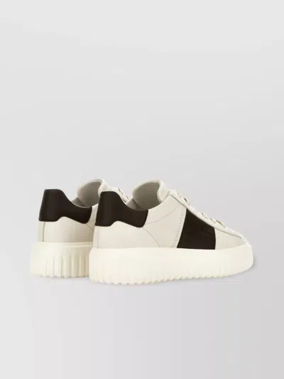 Hogan Sneakers Striped Panel Flat Sole
