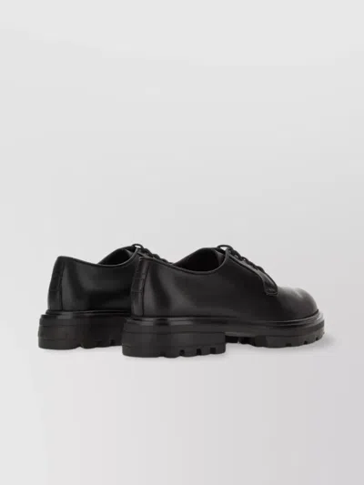 Hogan Chunky Sole Round Toe Derby Shoes In Black