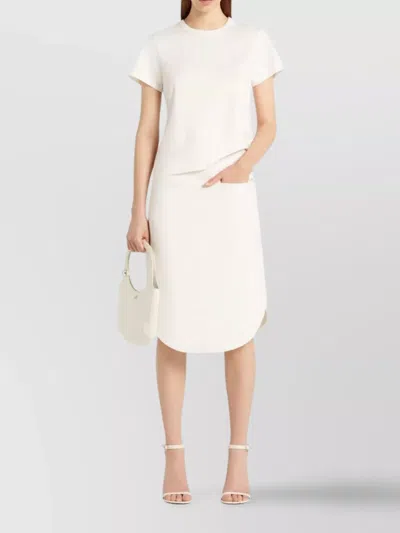 Courrèges Embroidered White T-shirt With Classic Crew Neckline