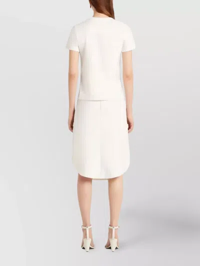 Courrèges Embroidered White T-shirt With Classic Crew Neckline