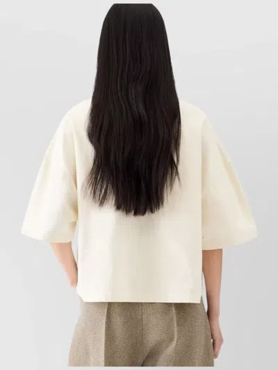 Jacquemus Beige Crewneck Logo T-shirt In Neutral
