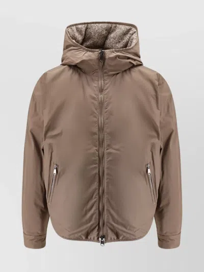 Brunello Cucinelli Wool And Silk Reversible Down Jacket