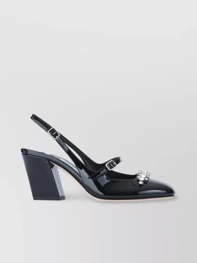 Jimmy Choo Chunky Heel Buckle Embellished Pumps