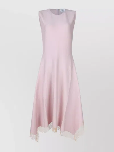 Alexander Mcqueen Lace-trimmed Sleeveless Midi Dress In Pink