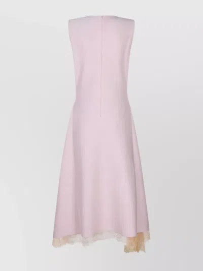 Alexander Mcqueen Lace-trimmed Sleeveless Midi Dress In Pink