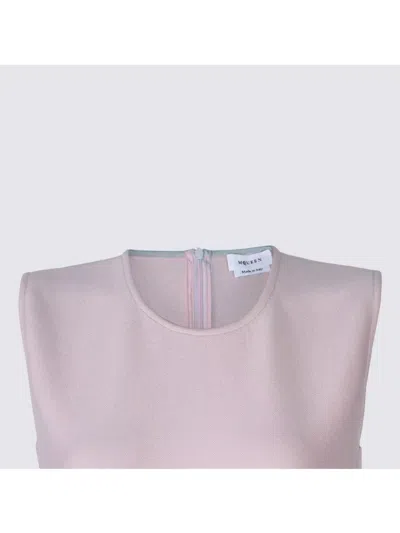 Alexander Mcqueen Lace-trimmed Sleeveless Midi Dress In Pink