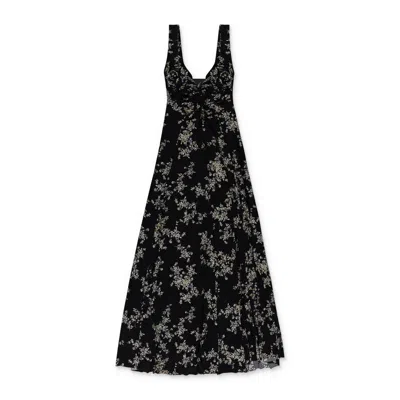 Norma Kamali Deep Drape Neck Gown In Black