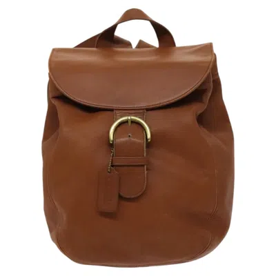 Pre-owned Coach Leather Backpack Bag () In Brown