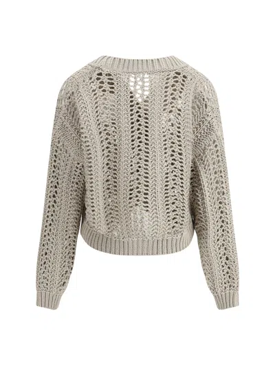 Brunello Cucinelli Women Cardigan In Perforated Knit