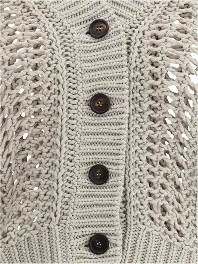Brunello Cucinelli Women Cardigan In Perforated Knit