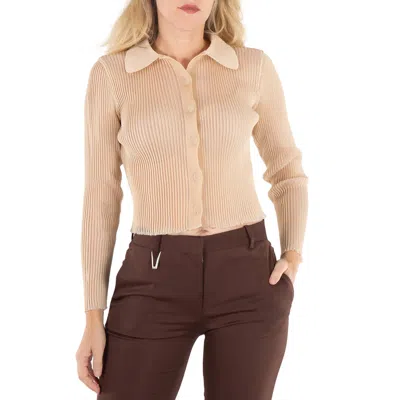 Our Legacy Ladies Silver Gold Mix Mazzy Polo Shirt In Neutral