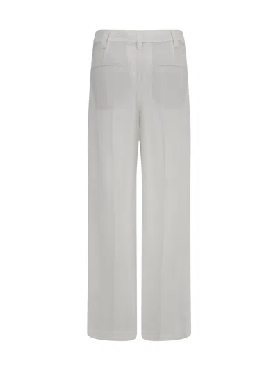 Brunello Cucinelli Women Linen Pants In Gray