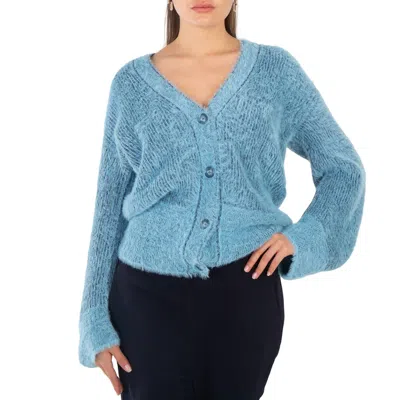 Stella Mccartney Wool Blend Knit Cardigan In Blue