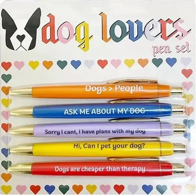 Fun Club Dog Lovers Funny Pen Set - 5 Pack In Multi In Multi