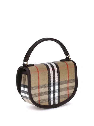 Burberry Check Motif Crossbody Handbag With Removable Strap In Nude