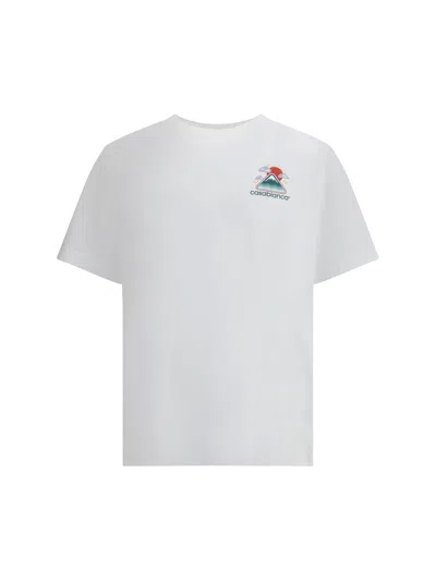 Casablanca White T-shirt With Crewneck And Logo On The Front And Maxi Logo On The Back In Cotton Man In White