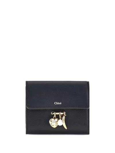 Chloé Women Charms Trifold Wallet In Black