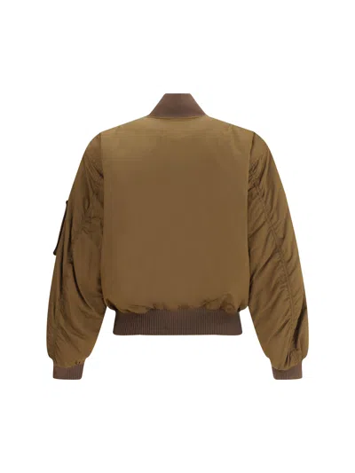 Chloé Women Nylon Bomber Jacket In Brown