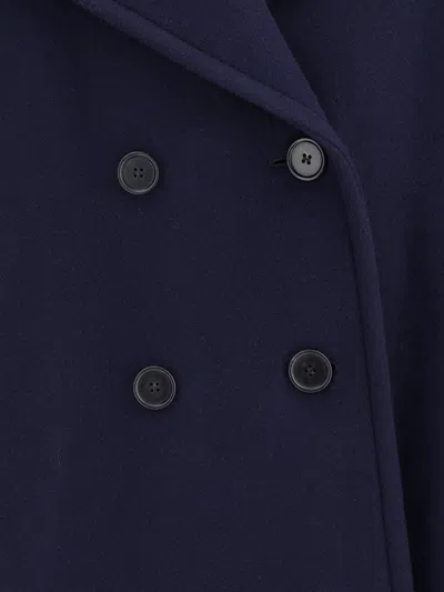 Chloé Structured Double-breasted Jacket Notched Lapels In Blue