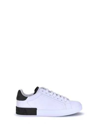 Dolce & Gabbana Sneakers From The Portofino Line In Calfskin In White