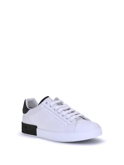 Dolce & Gabbana Sneakers From The Portofino Line In Calfskin In White