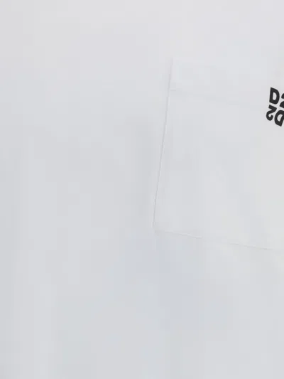 Dsquared2 Black And White Set Of Two T-shirts With Logo On The Front In Cotton Man In White