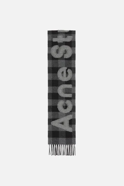 Acne Studios Check Logo Scarf - Narrow