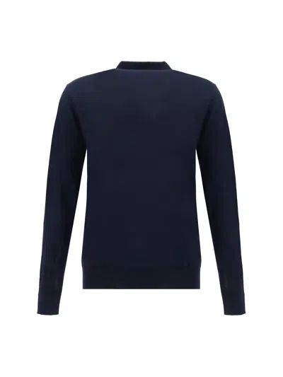 Golden Goose Long-sleeve Knit Polo Shirt In Blue