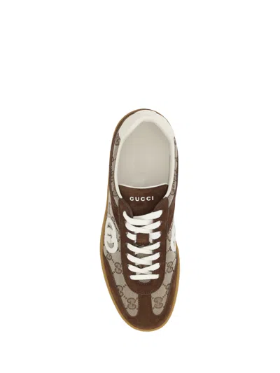Gucci Men G75 Low-top Supreme Gg Fabric And Suede Sneakers In Multi