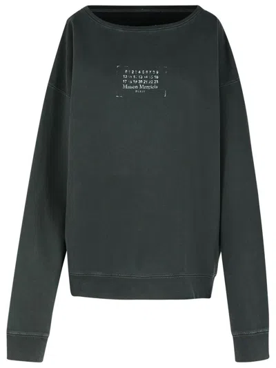 Maison Margiela Black Cotton Sweatshirt In Gray