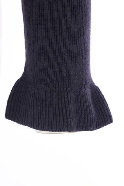 Chloé Wool And Cotton Turtleneck Pullover In Blue