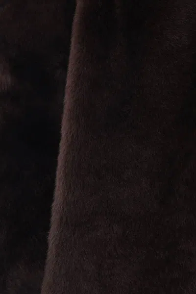 Brunello Cucinelli Double-breasted Reversible Fur Jacket With Front Pockets In Brown