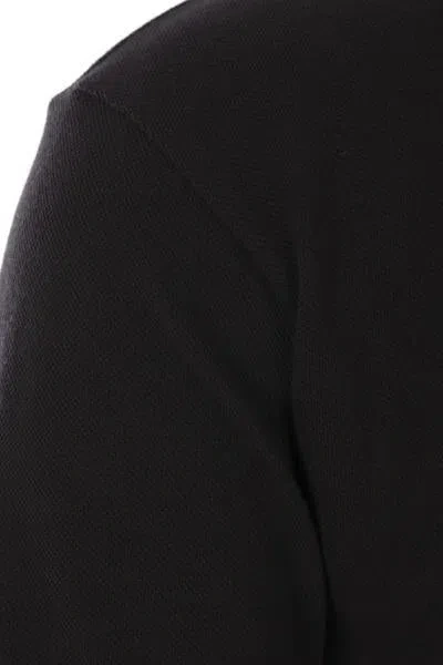 Comme Des Garçons Play Heart Embroidered Polo Collar Short Sleeves In Black