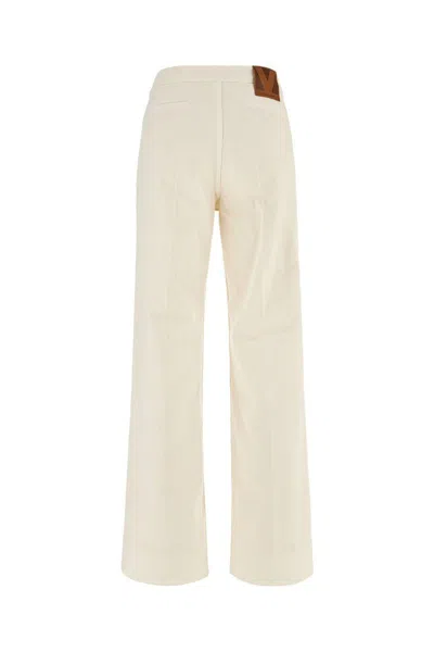 Valentino Vgold Low-rise Wide-leg Jeans In White
