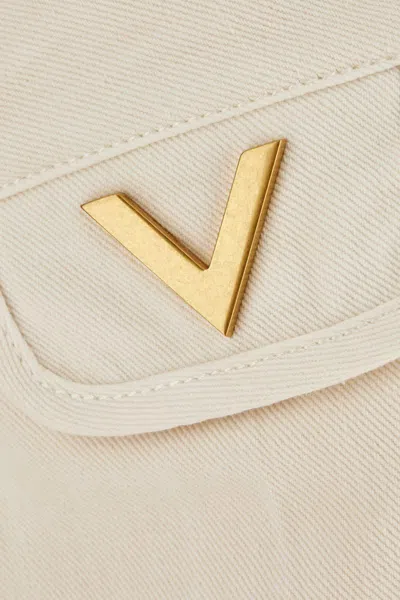 Valentino Vgold Low-rise Wide-leg Jeans In White